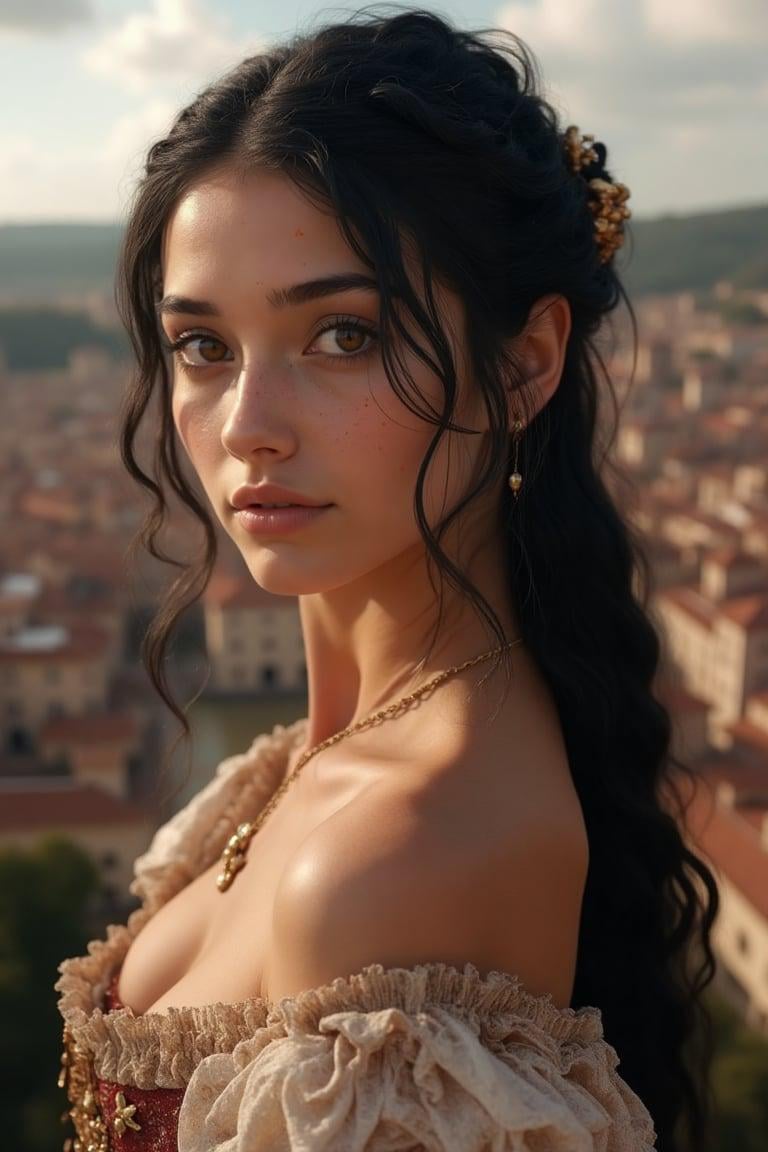 Lace Bodice European City Golden Light