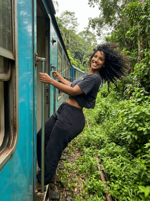 Leaning From Moving Jungle Train