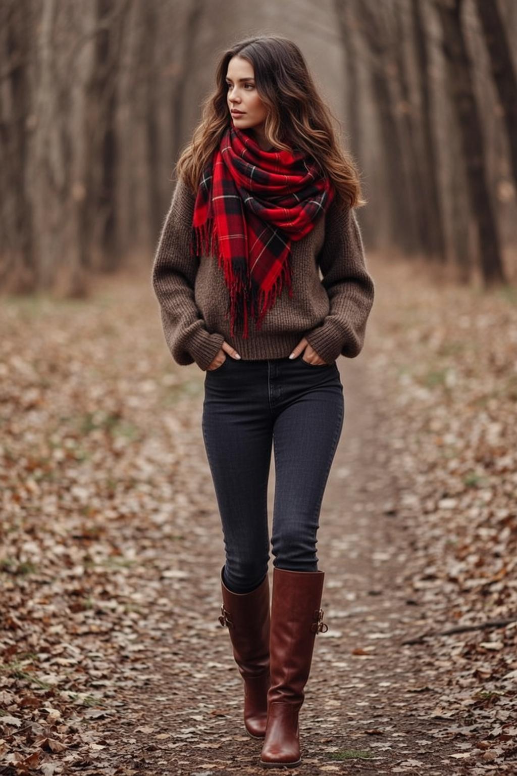 Autumn Young Long Wavy Brown Fair Knitted