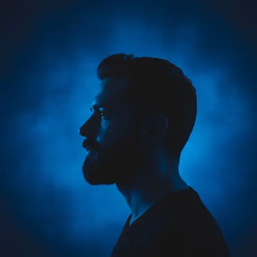 Photography Front Gaze Portrait Contrast Profile Silhouette Man Against Vibrant