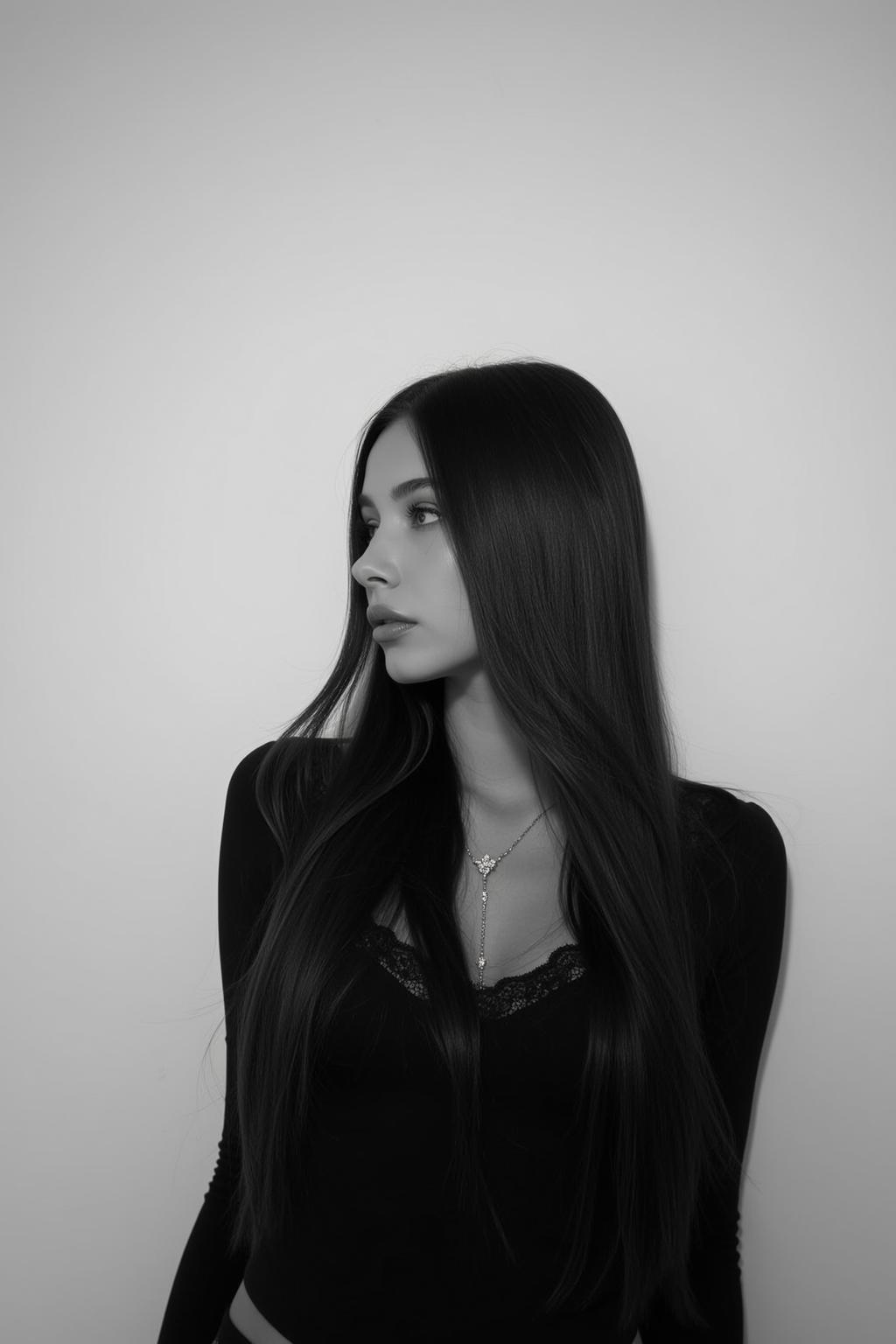 Black Lace Profile Portrait