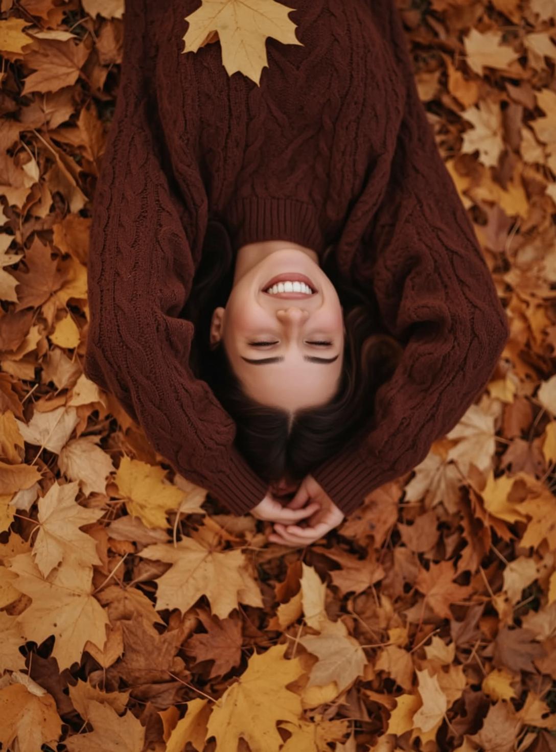 Autumn Dark Brown Wavy Fair Maroon Cable-knit