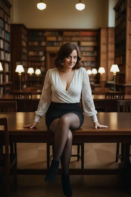 The Uploaded Woman Dressed Loose Lace White Blouse With Very