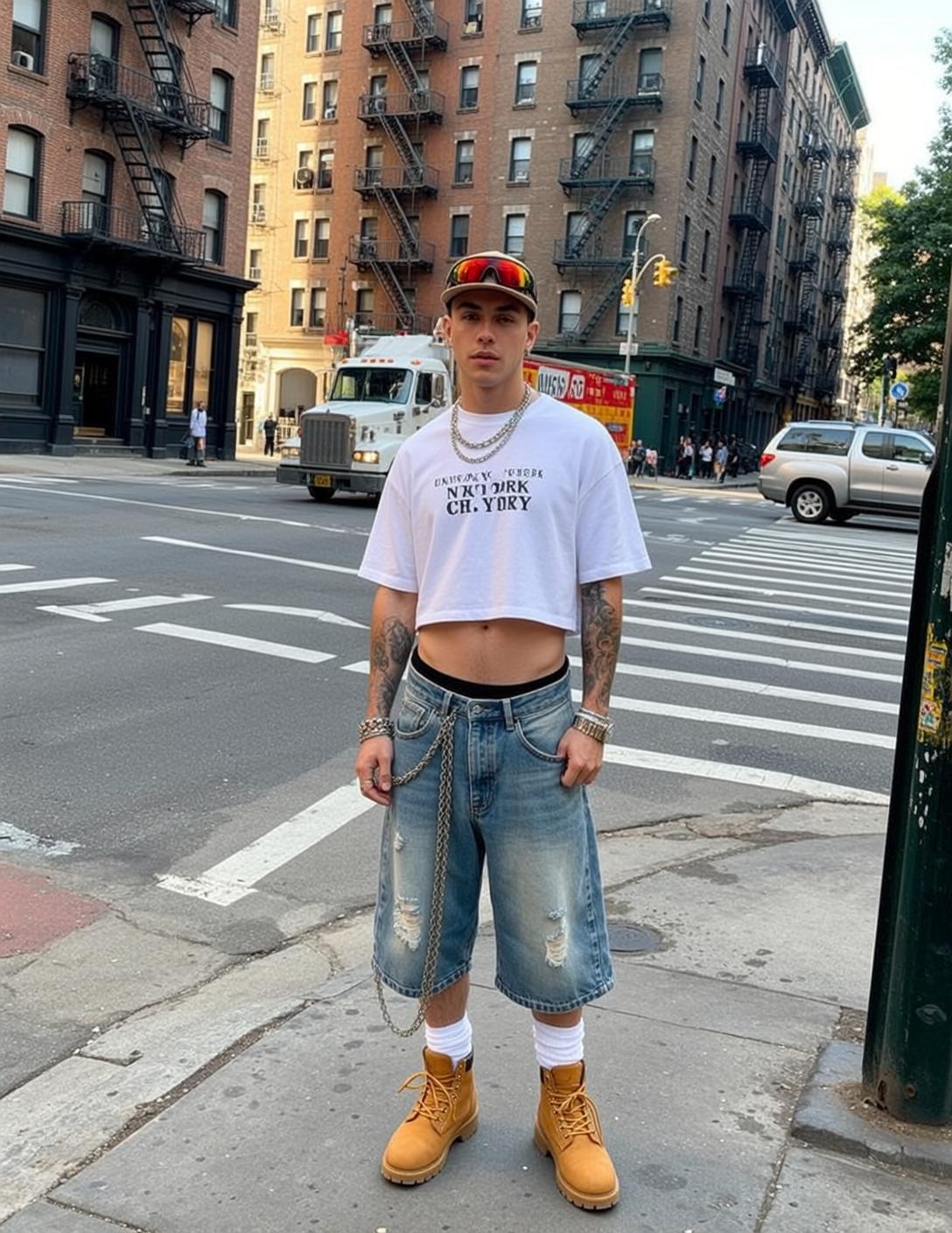 Young Short Dark Fair White Cropped T-shirt