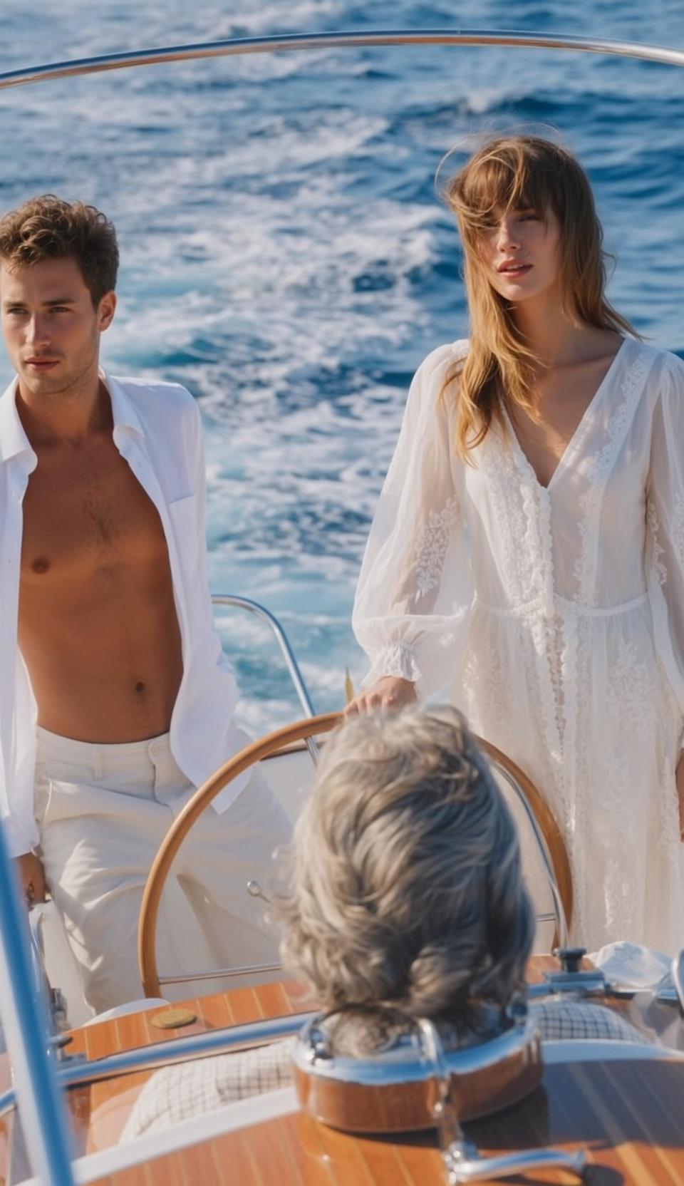 Boat Brown Short Wavy Tanned Open White