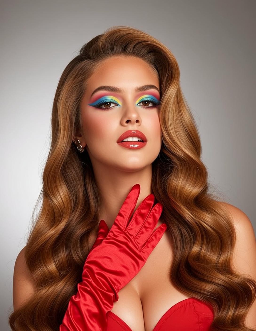 Makeup Posed Her Head Tilted Slightly Left