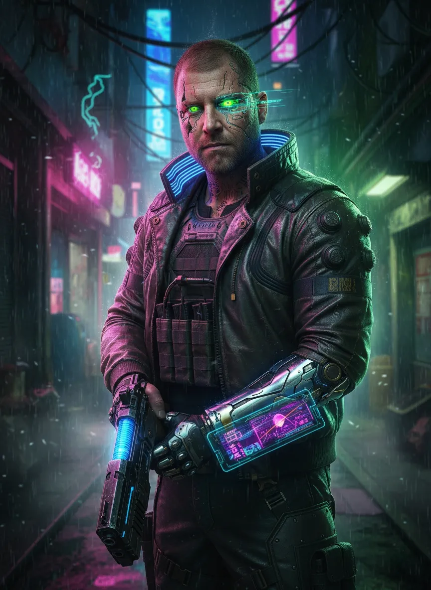 Cyberpunk mercenary