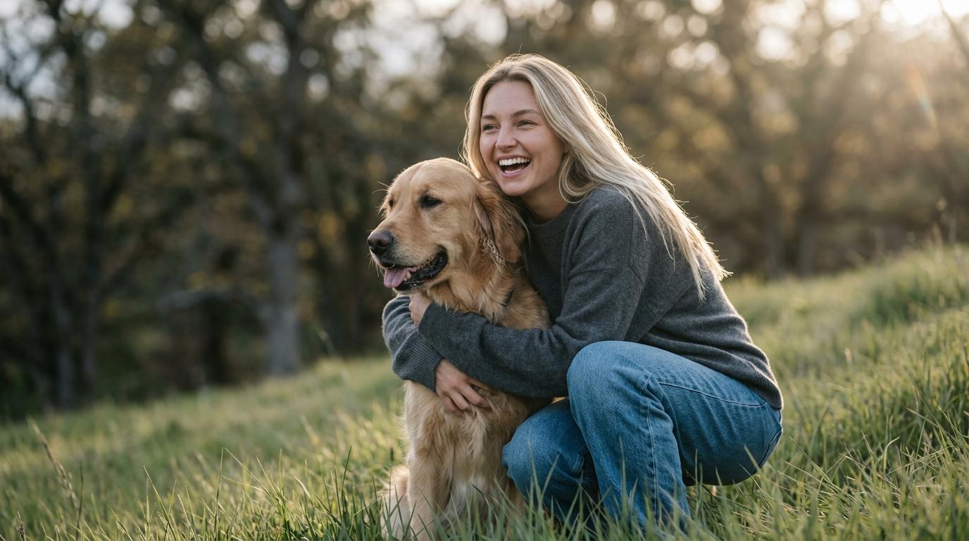Golden Retriever Blue Hour Laughter