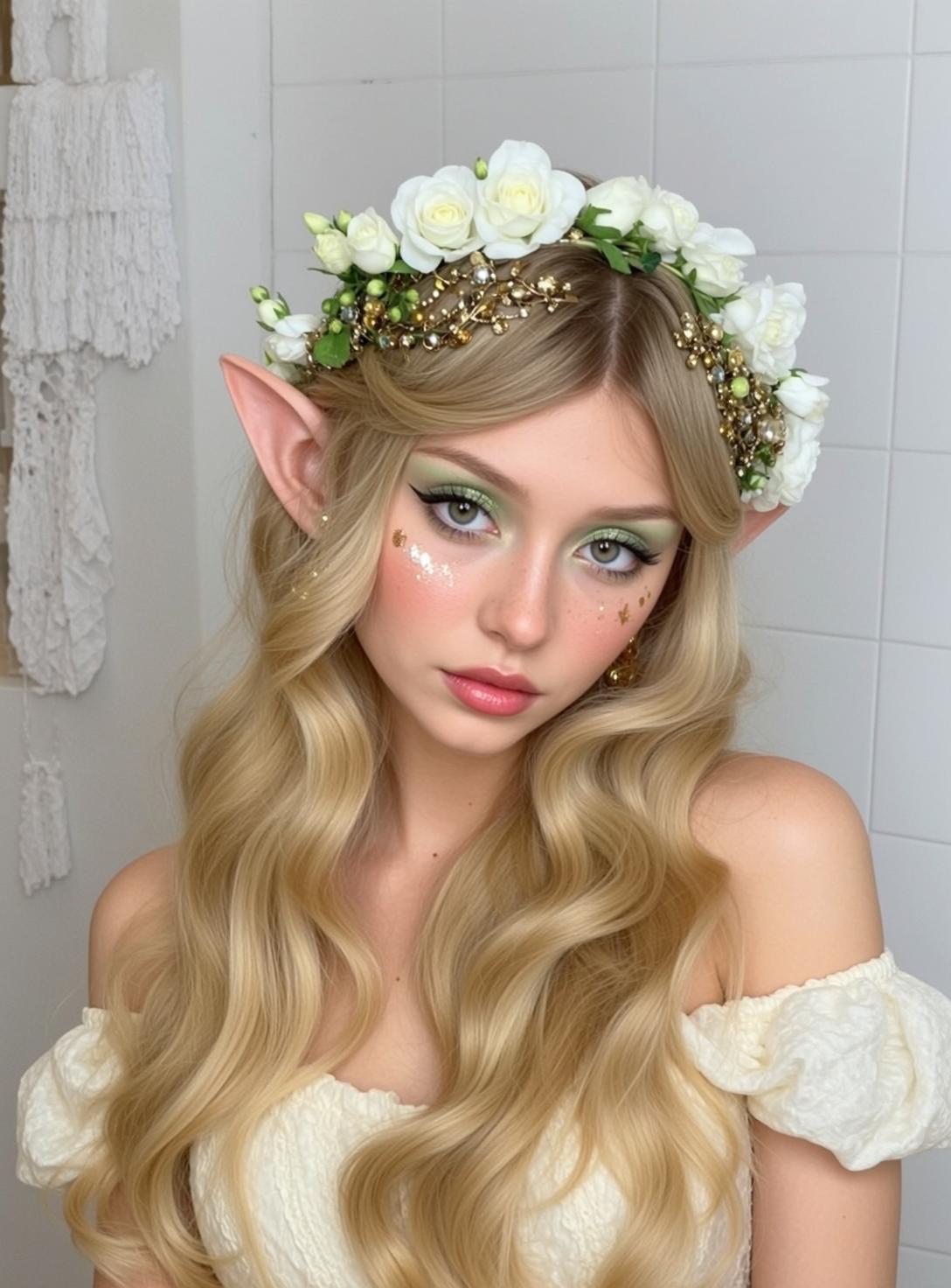 White Top Flower Crown