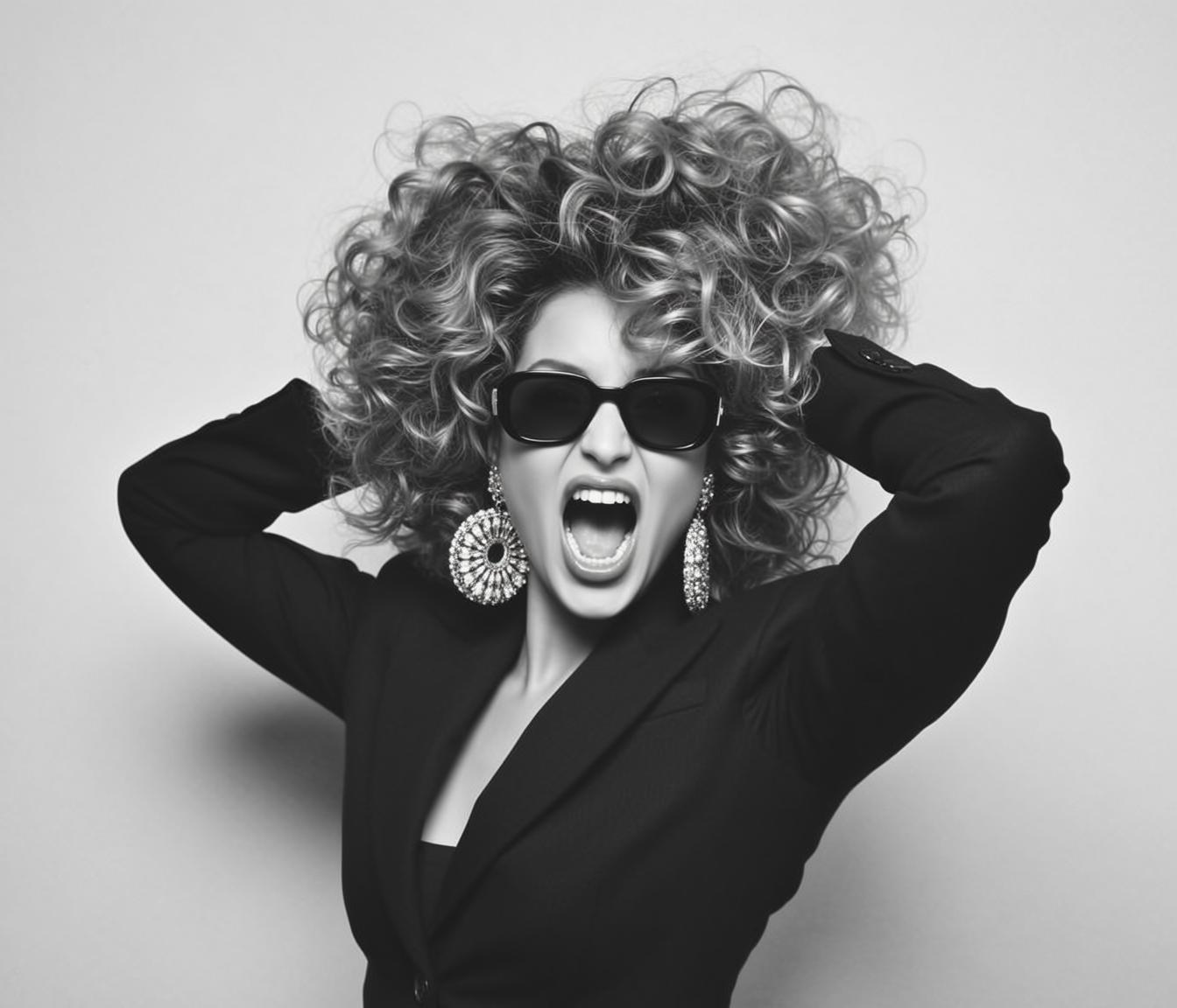 Black And White Scream Portrait reference photo