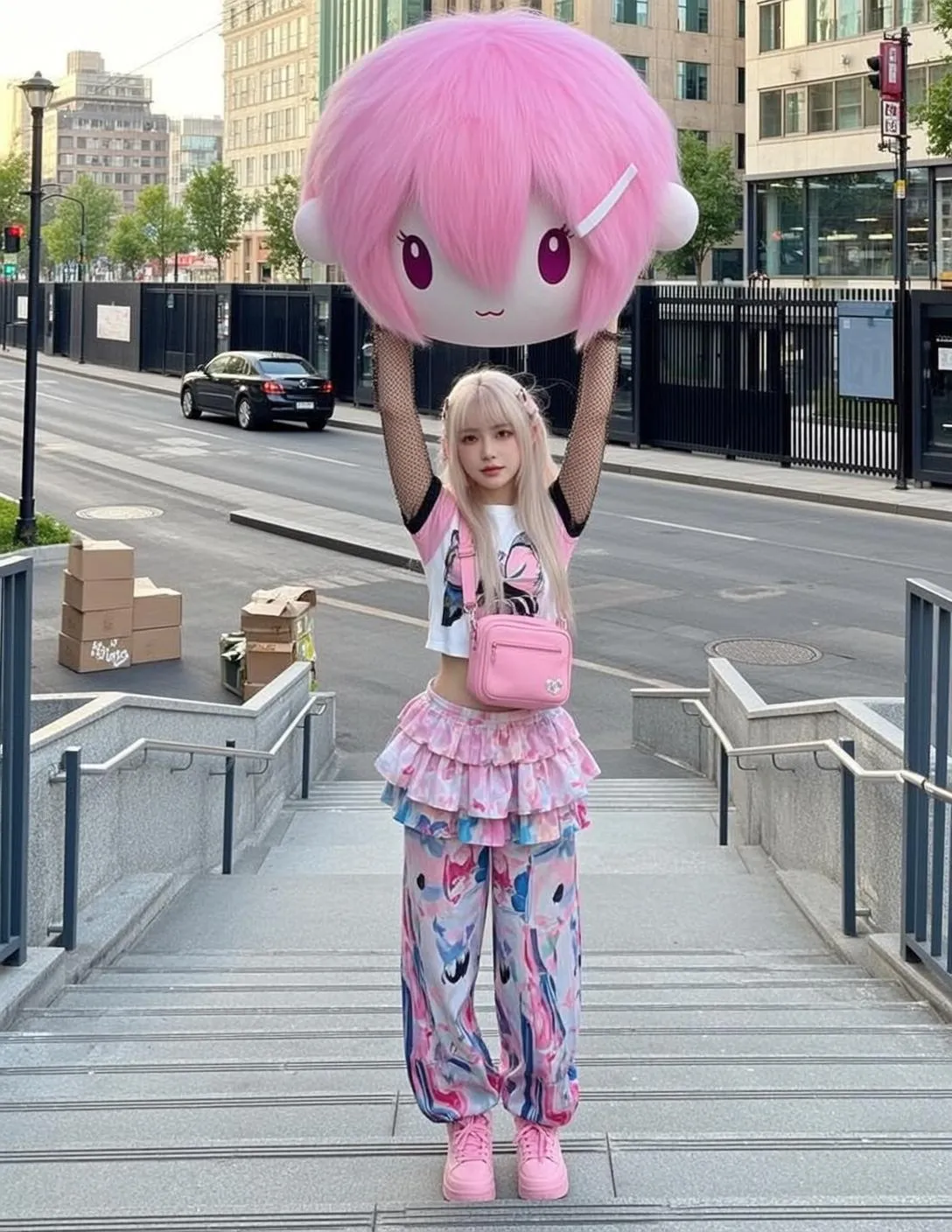 Plush Toy Stairs Fashion Pose