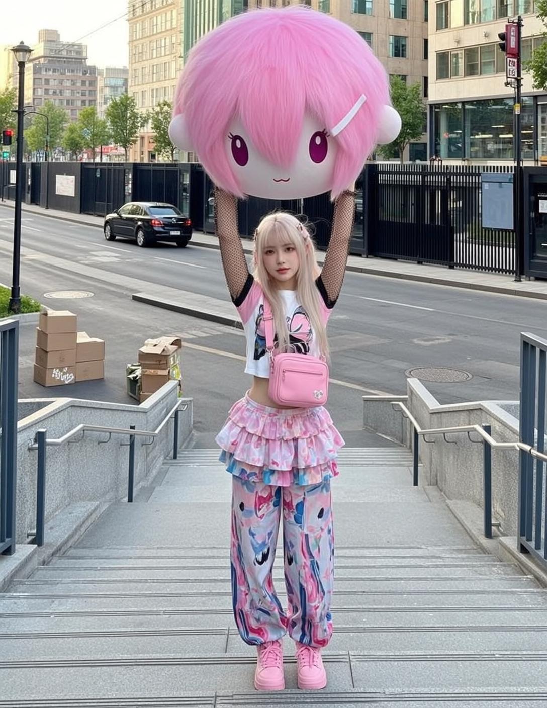 Plush Toy Stairs Fashion Pose