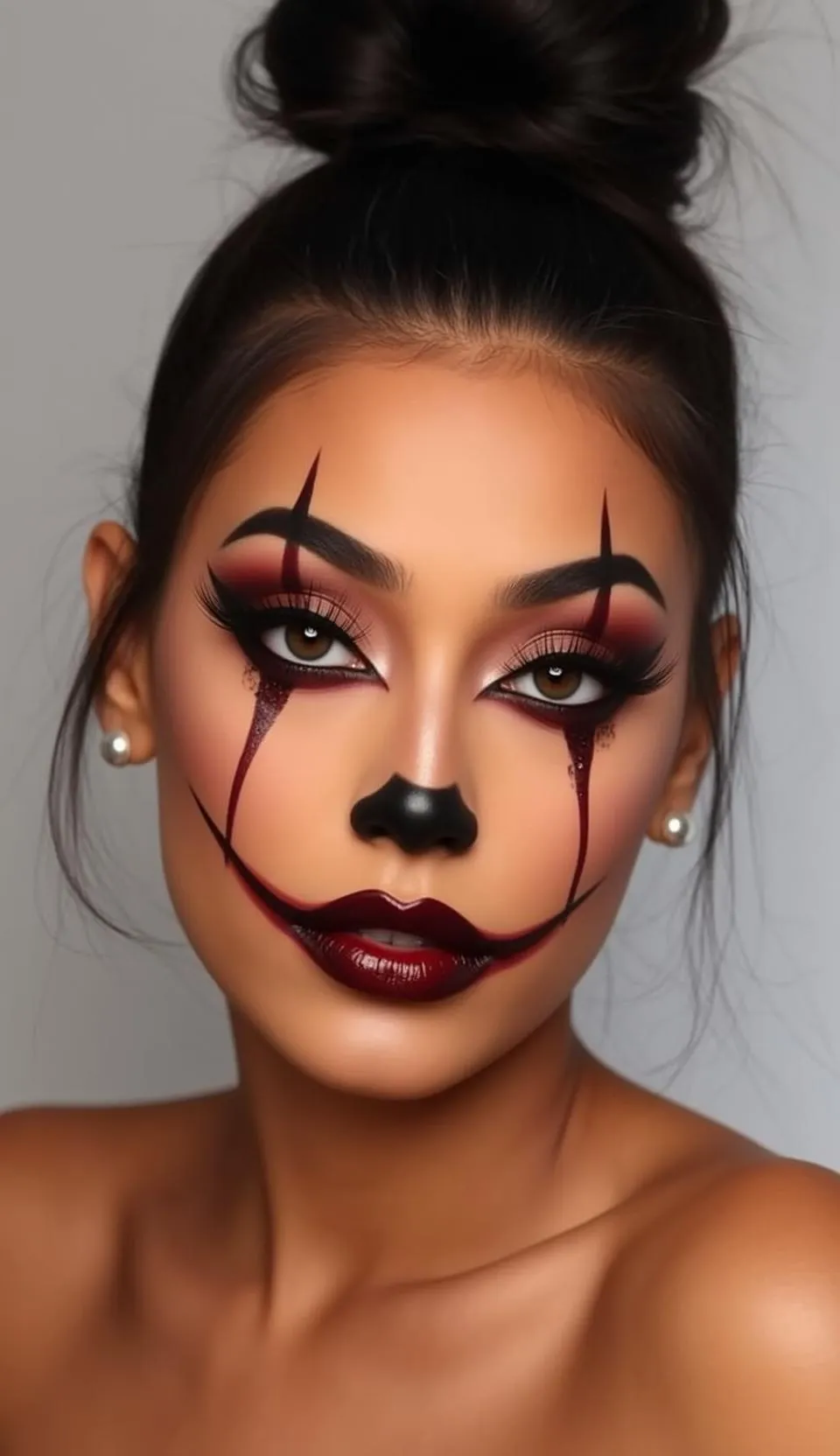 Halloween Makeup Young Dark Brown Pulled Messy