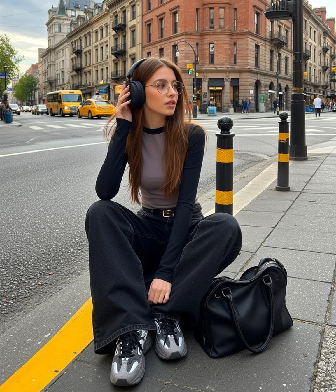 Acubi Young Long Brown Straight Fair Grey