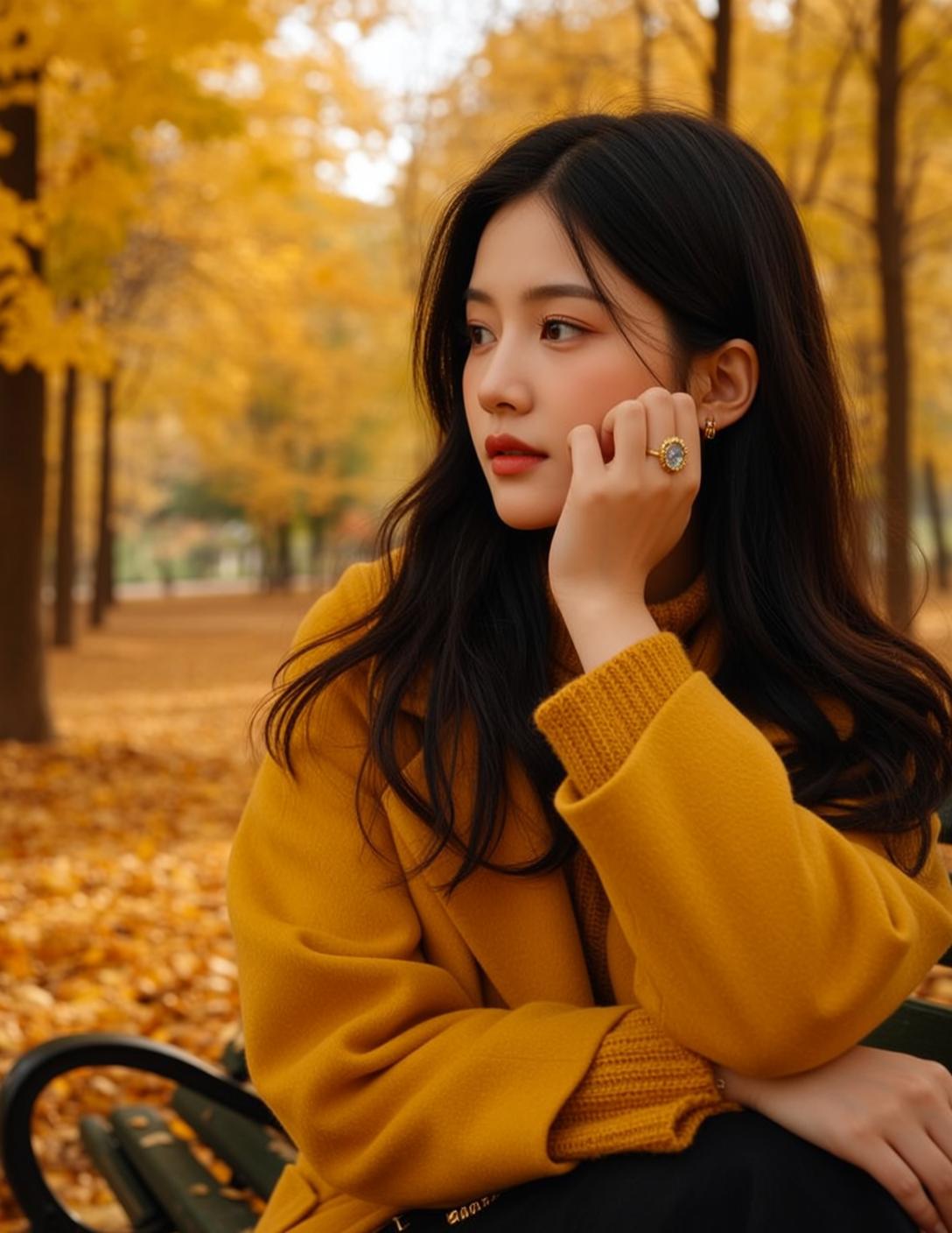 Autumn Young East Asian Long Dark Wavy