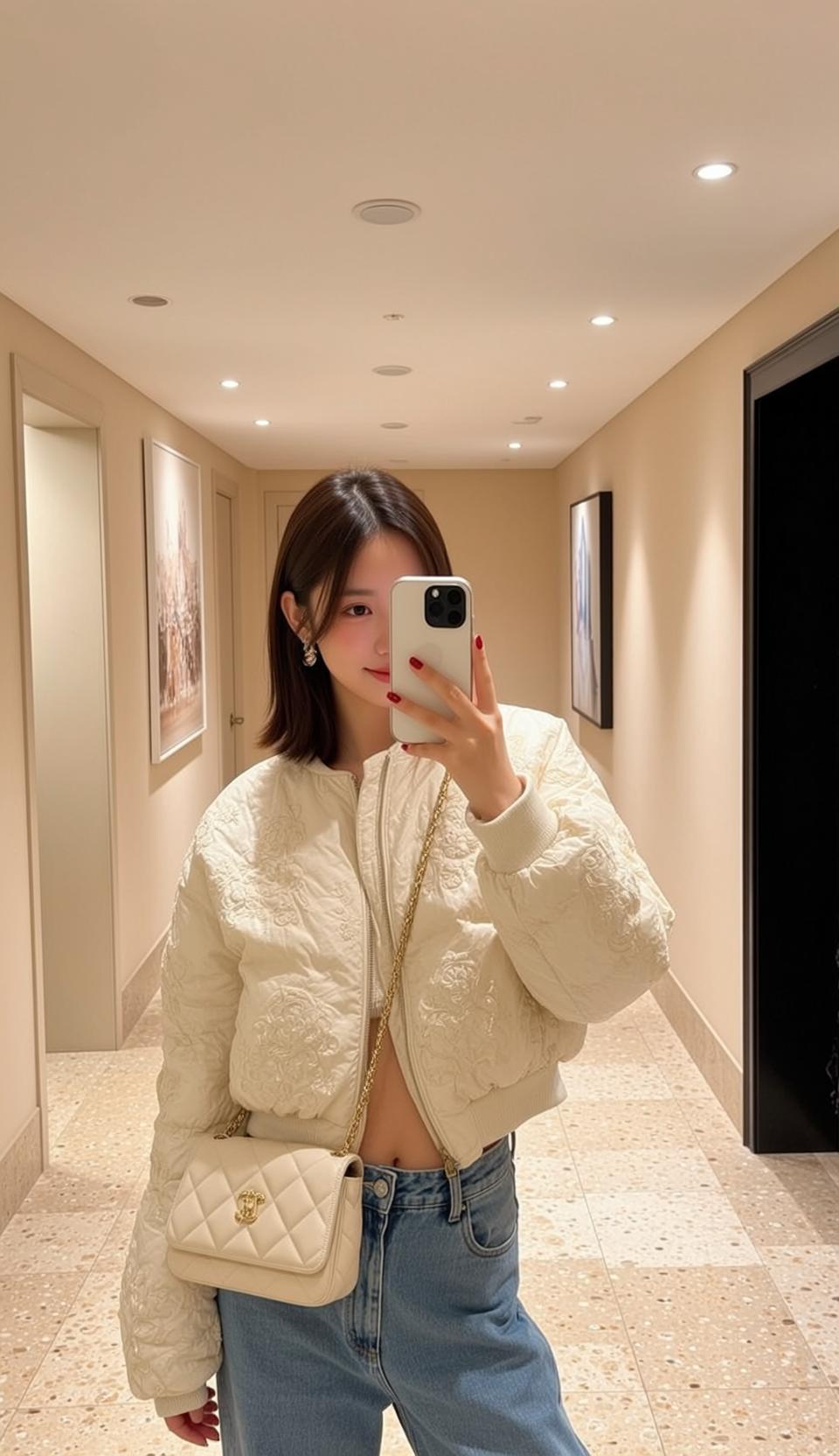 Explore Taking Mirror Selfie Holding Her Phone