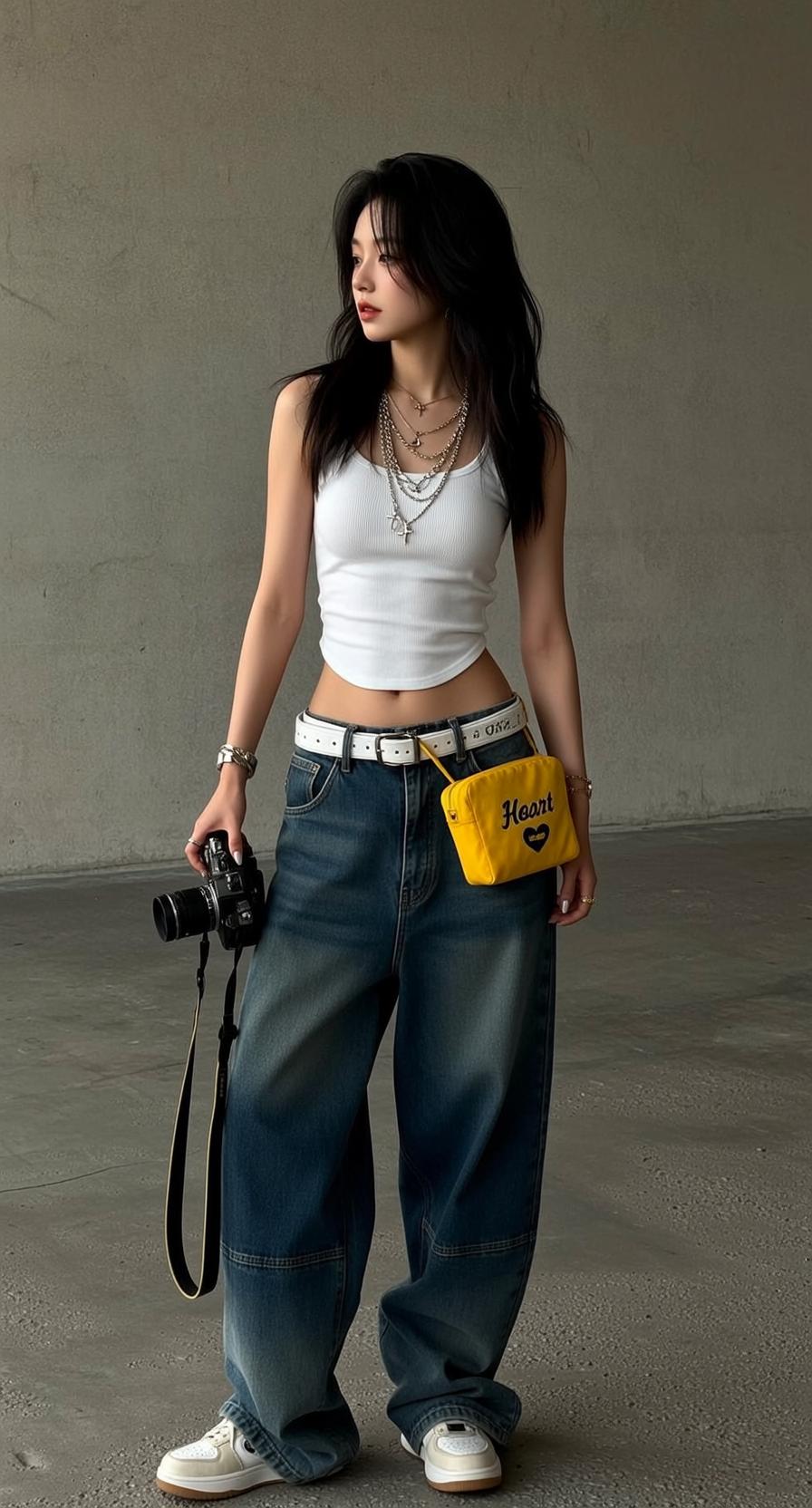 Yellow Fanny Pack Concrete Room