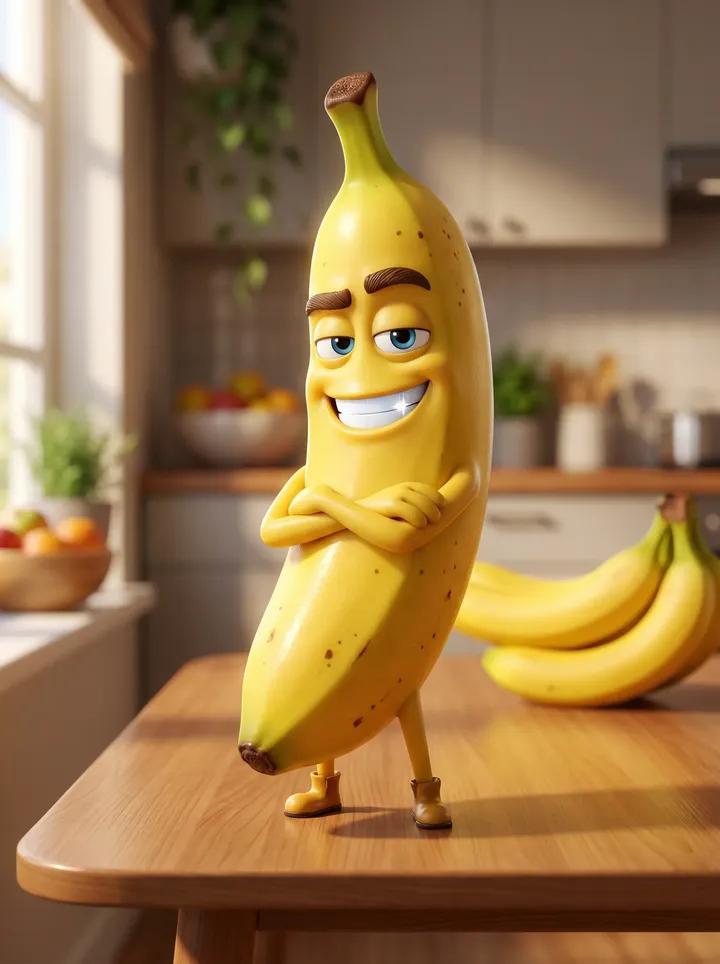 Pixar Banana Character Proud Pose Dining Table
