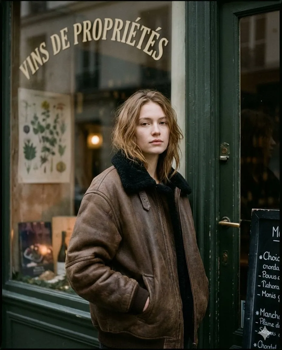 Paris Street Editorial Portrait Vintage Shop Dusk Film Scan