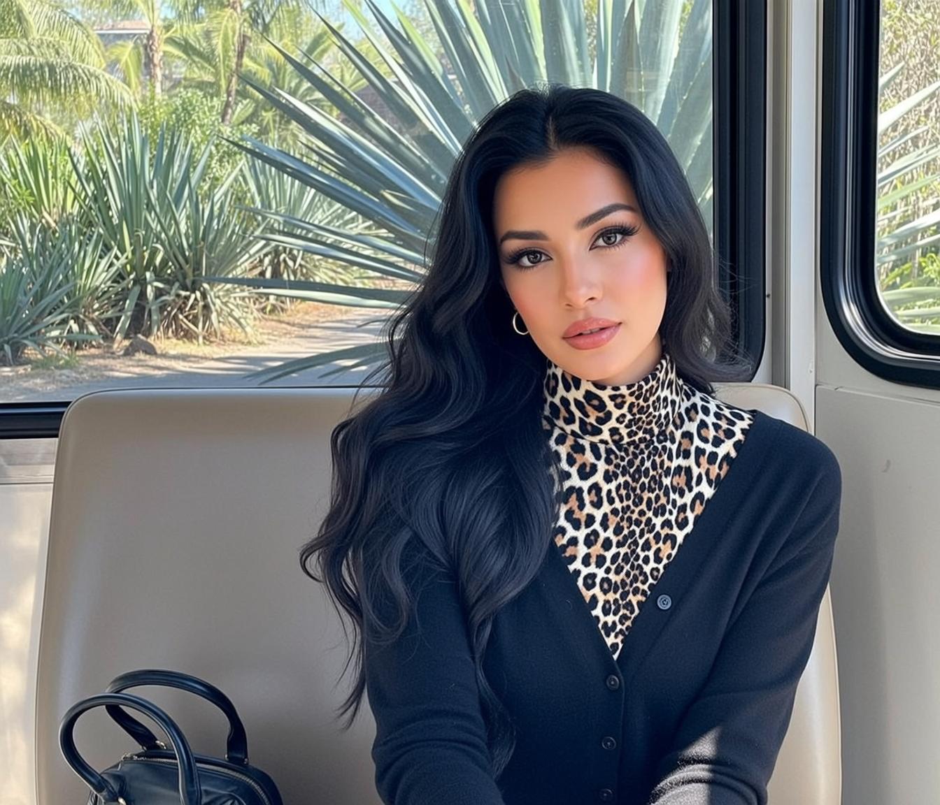 Leopard Top Handbag Pose