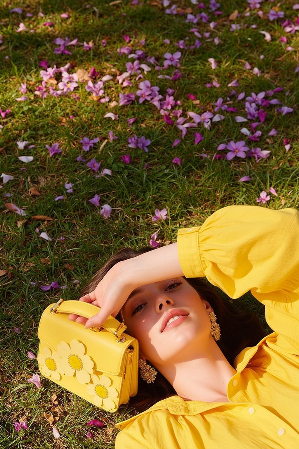 Explore Lying Her Back Grassy Area Head