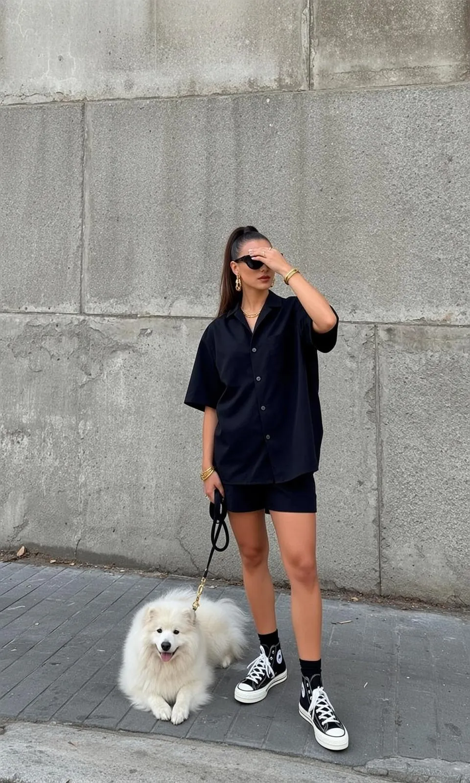 Sunglasses Earrings Necklace And Bracelets In Fashion Portrait