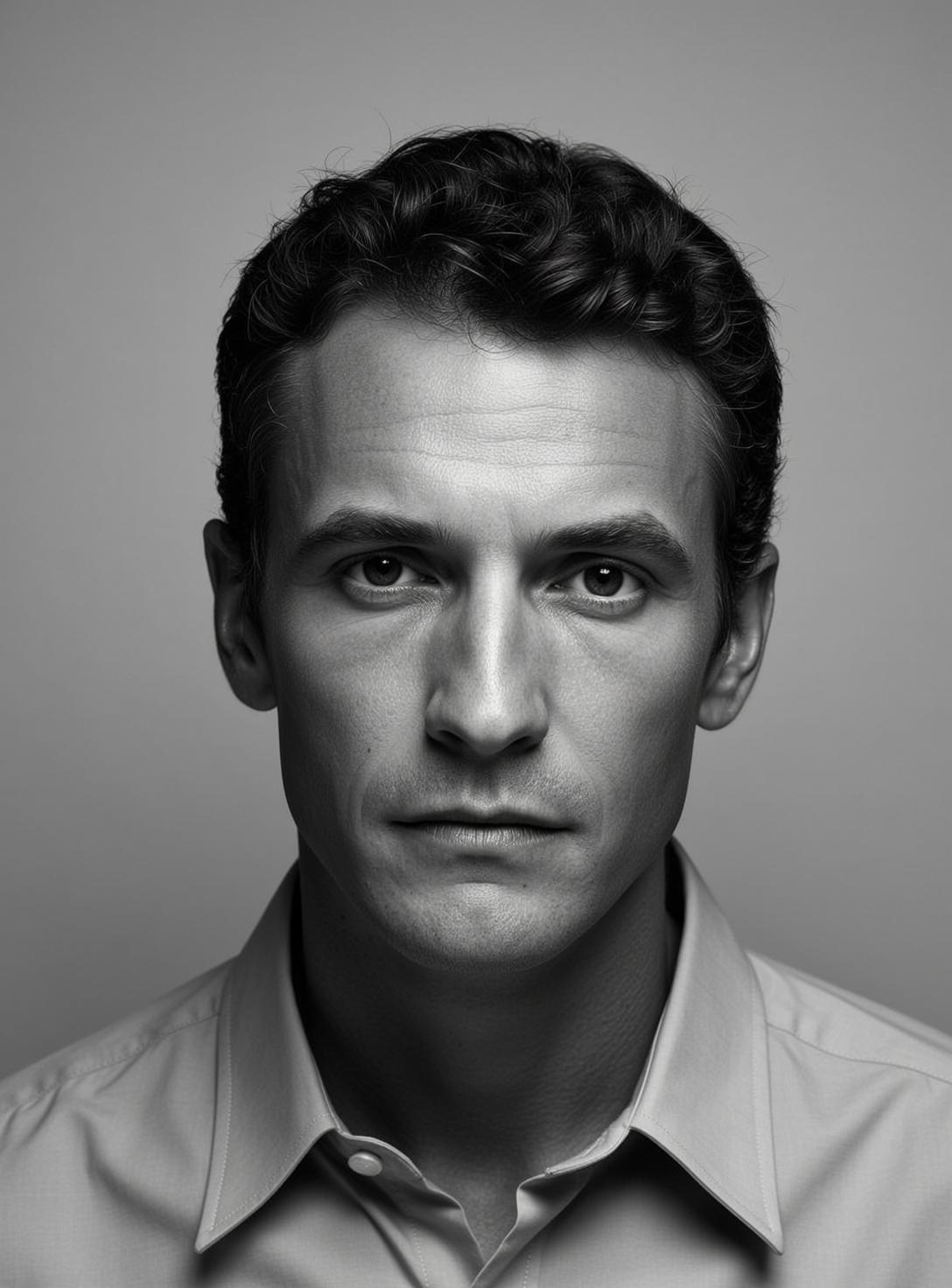 Headshot Dark Curly Hair Styled Neatly Neutral