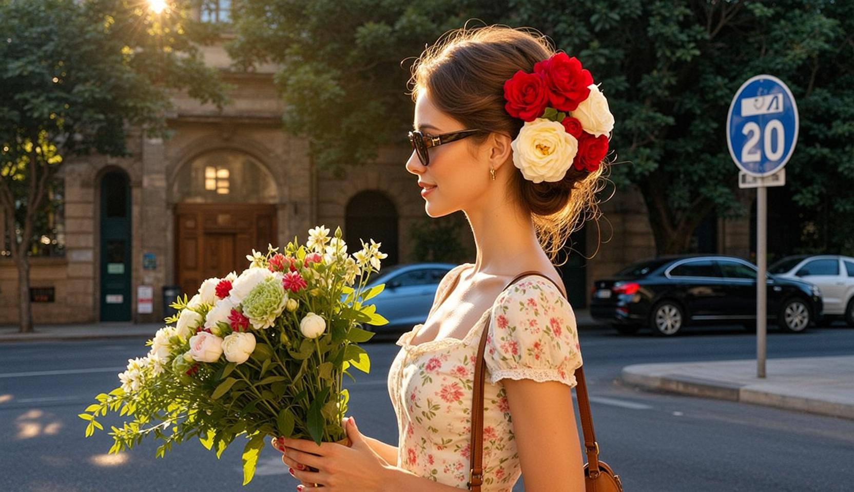 Floral Dress Bouquet Walk