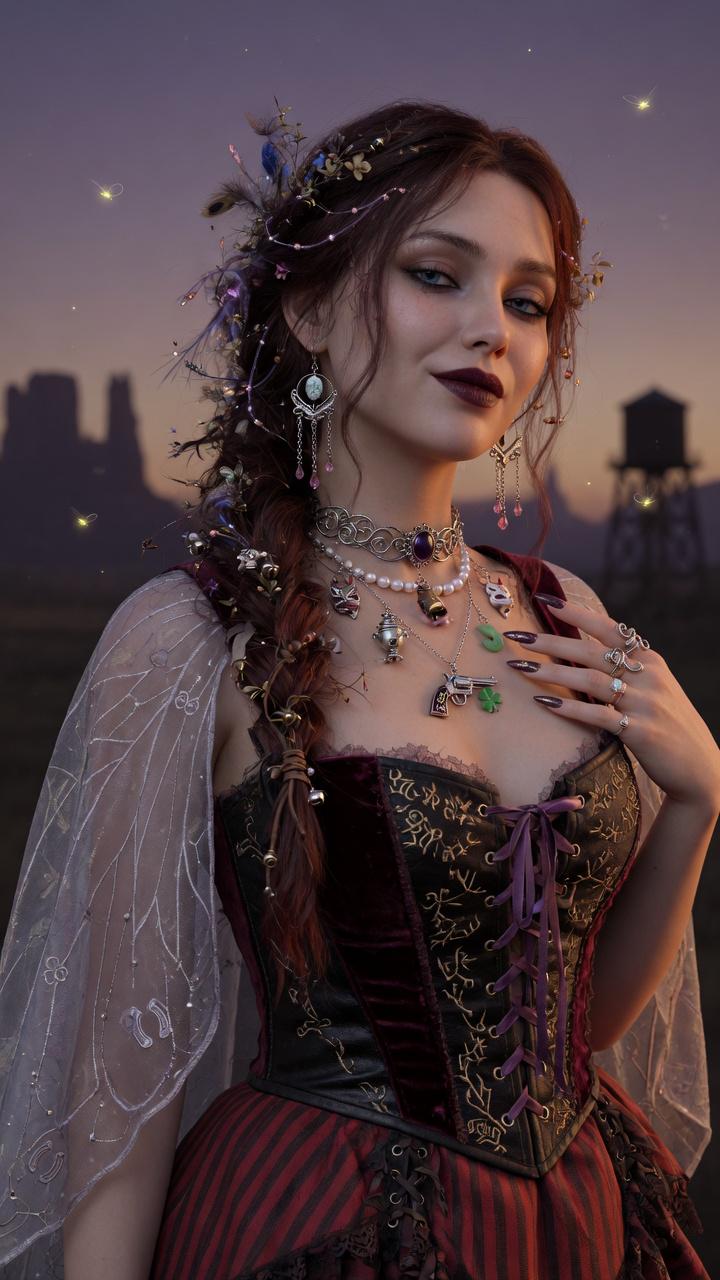 Braided Hair Flowers Desert Twilight