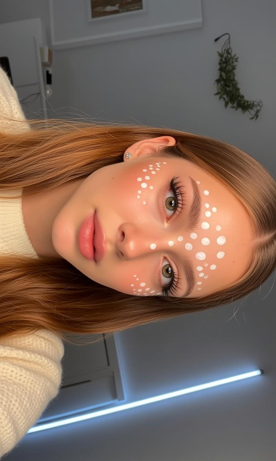 Halloween Makeup Young Long Straight Auburn Fair