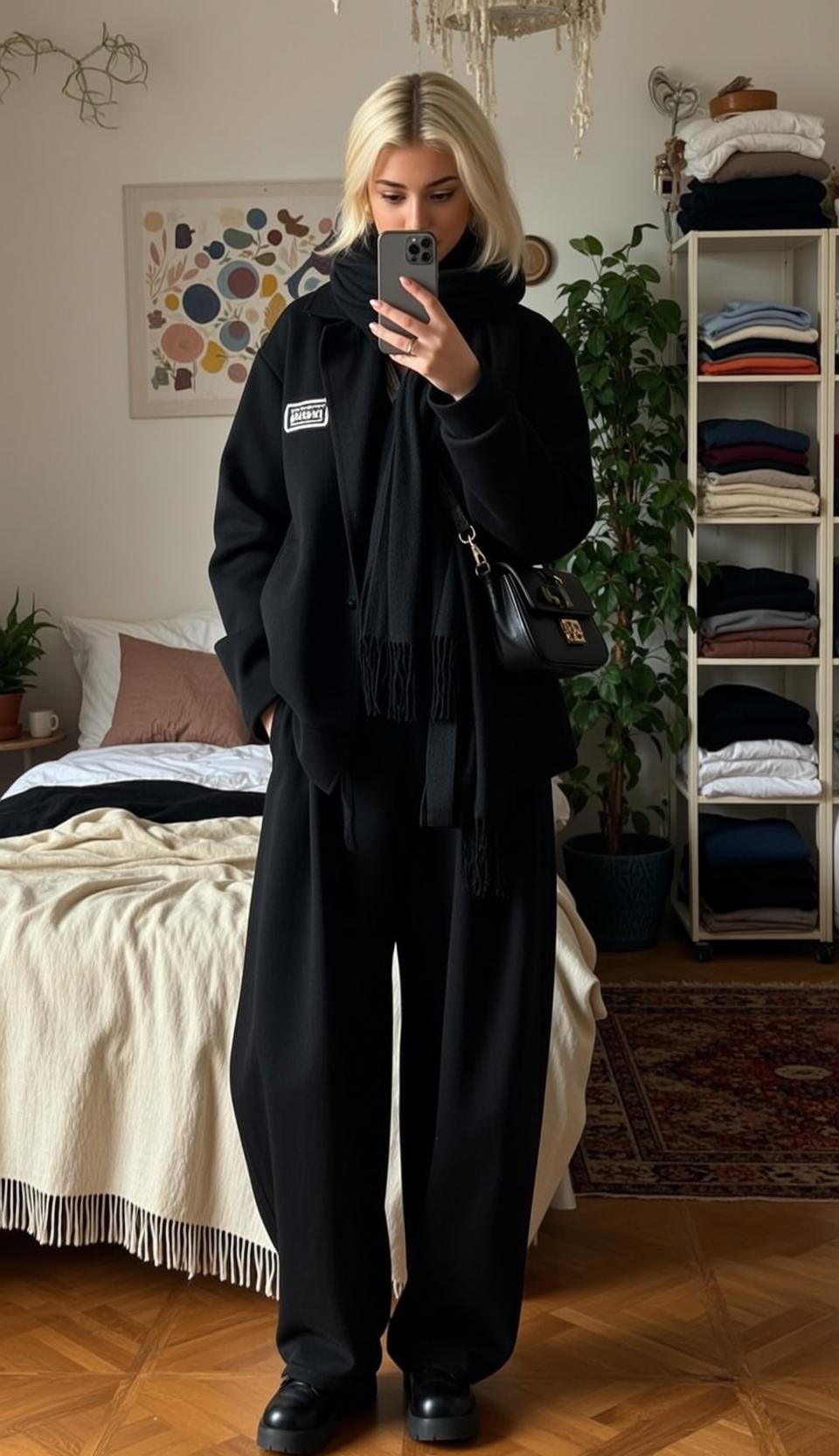 Black Oversized Mirror Selfie