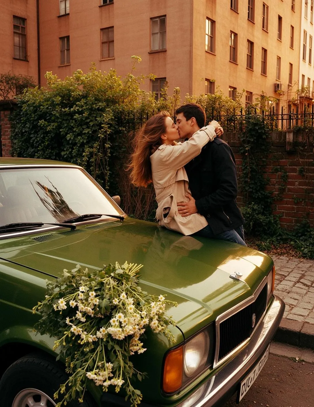 World Recreate This Scene Description Couple Kissing