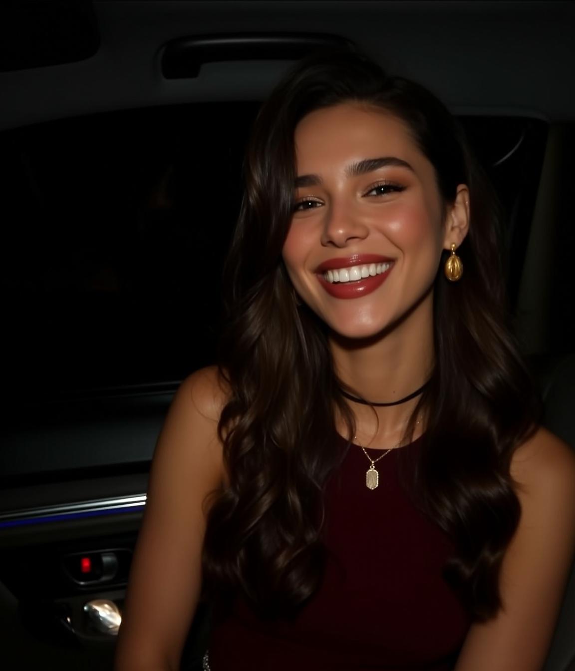 Maroon Outfit Smiling Portrait
