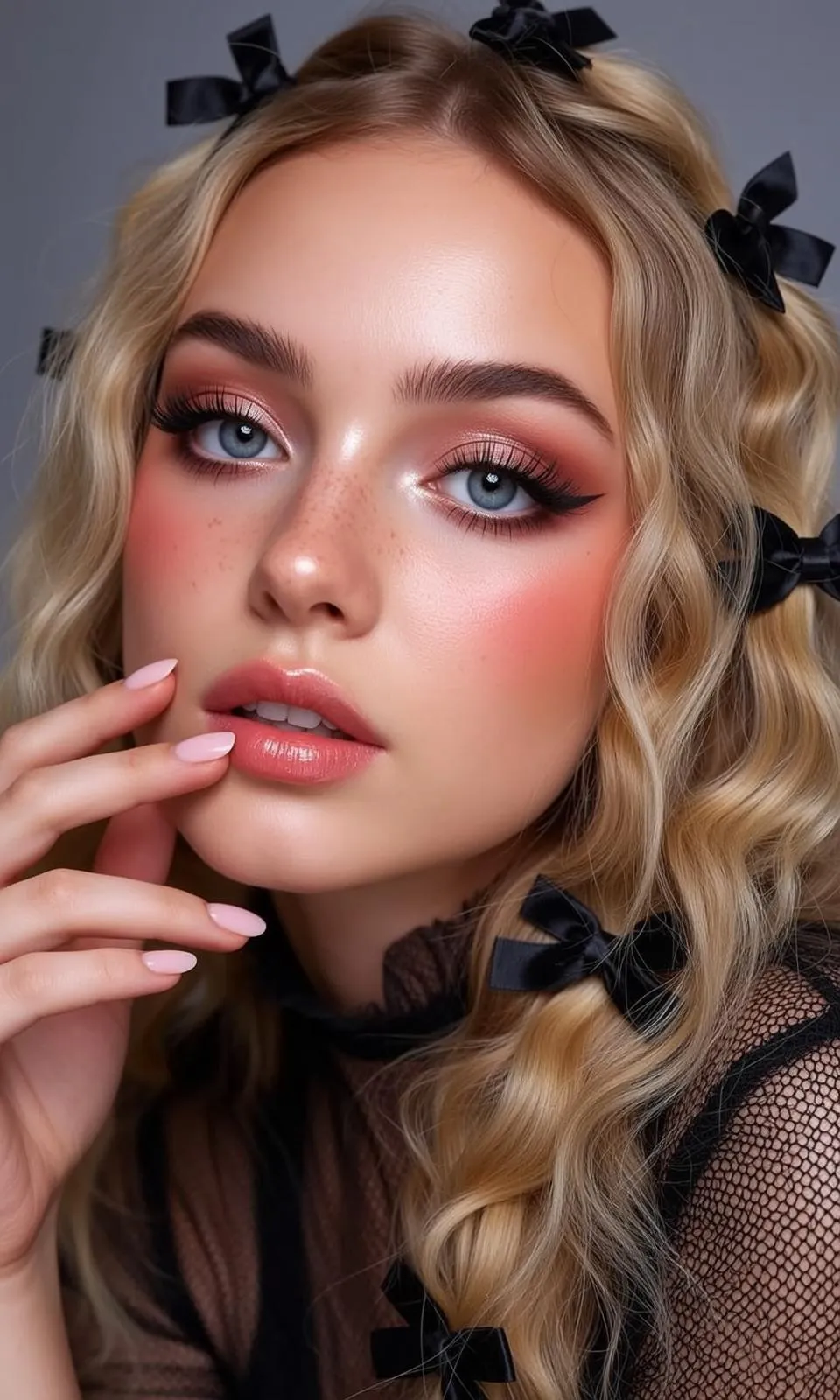 Manicure Makeup And Lash Extensions In A Studio