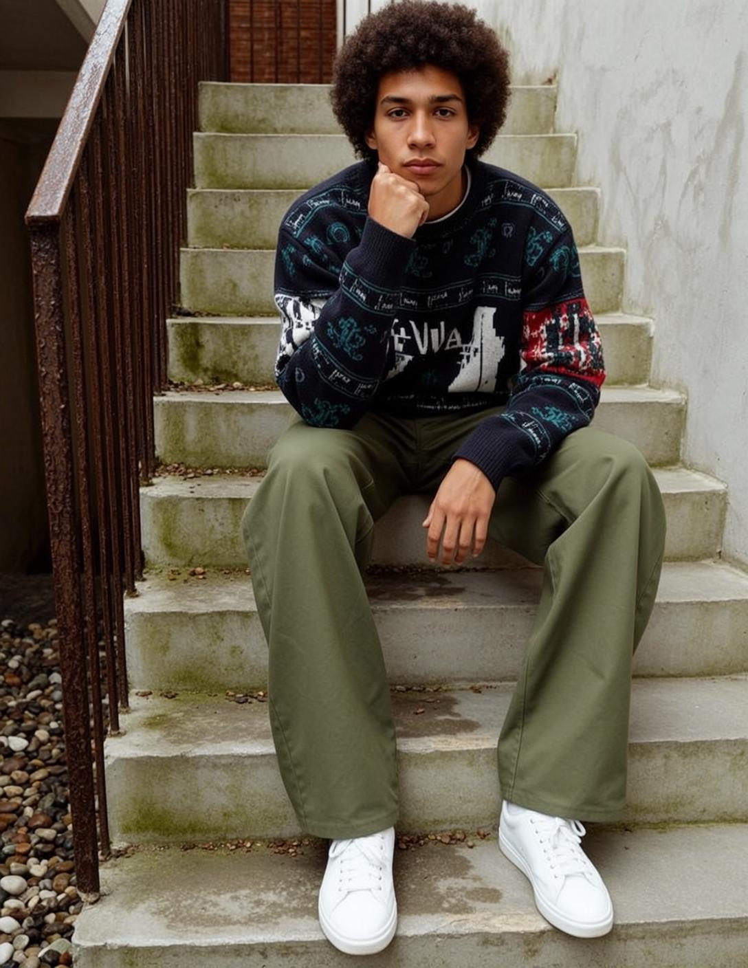 Explore Young Seated Concrete Outdoor Stairs Facing