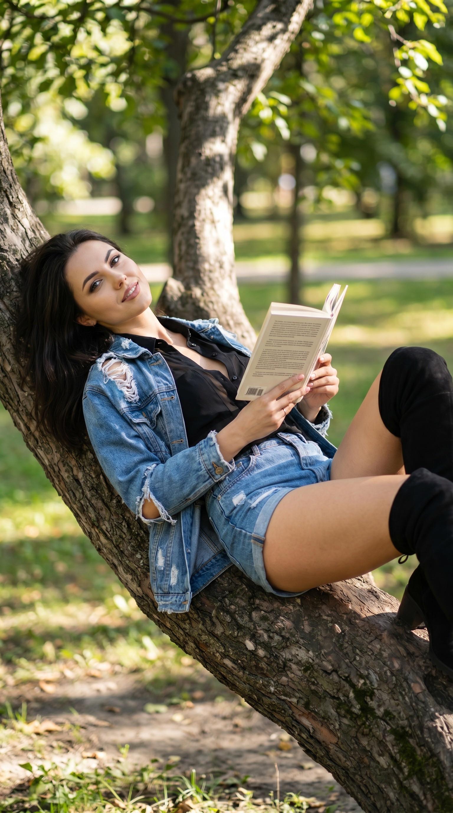 Reading In Sun Dappled Park