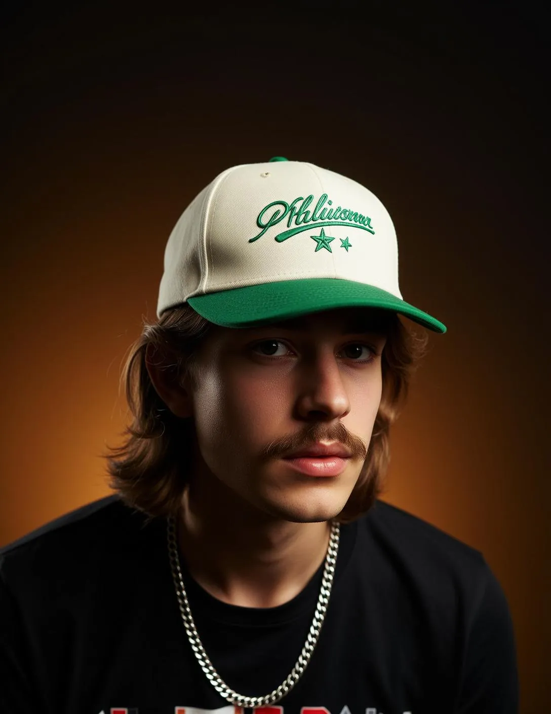 Black Tee Cap Portrait