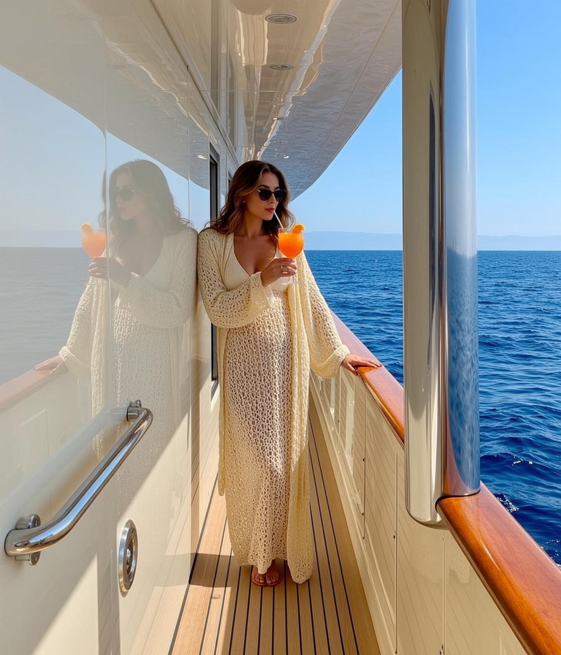 Yacht Deck Crochet Drink Pose