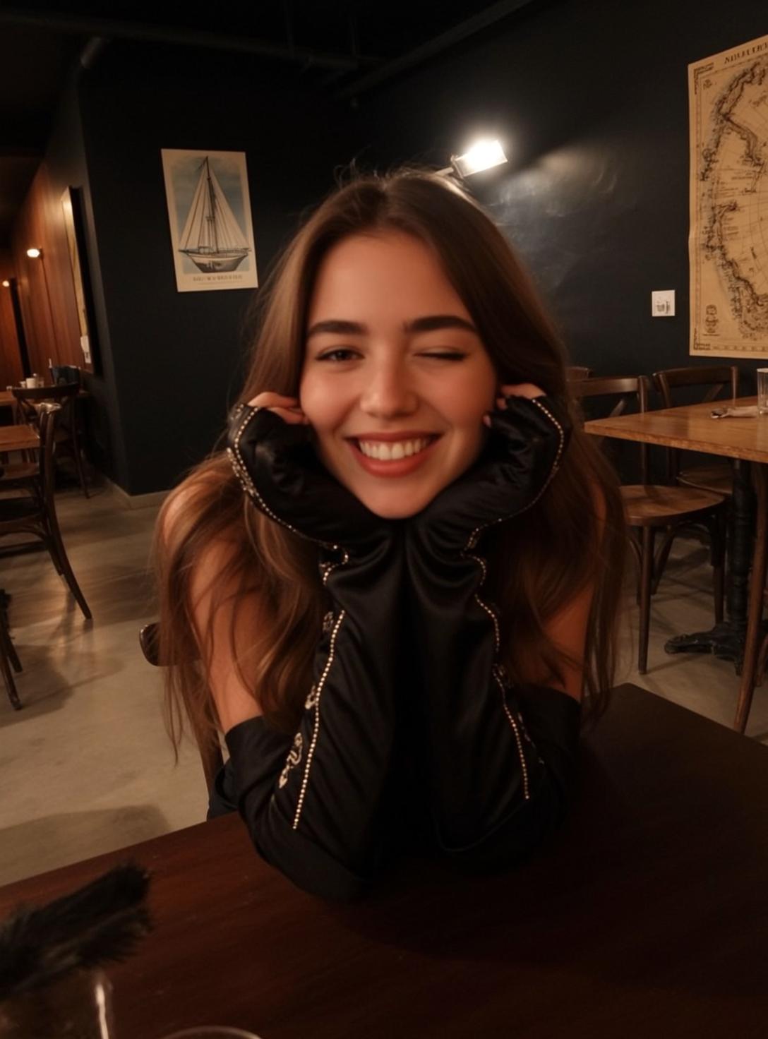 Black Satin Dinner Pose