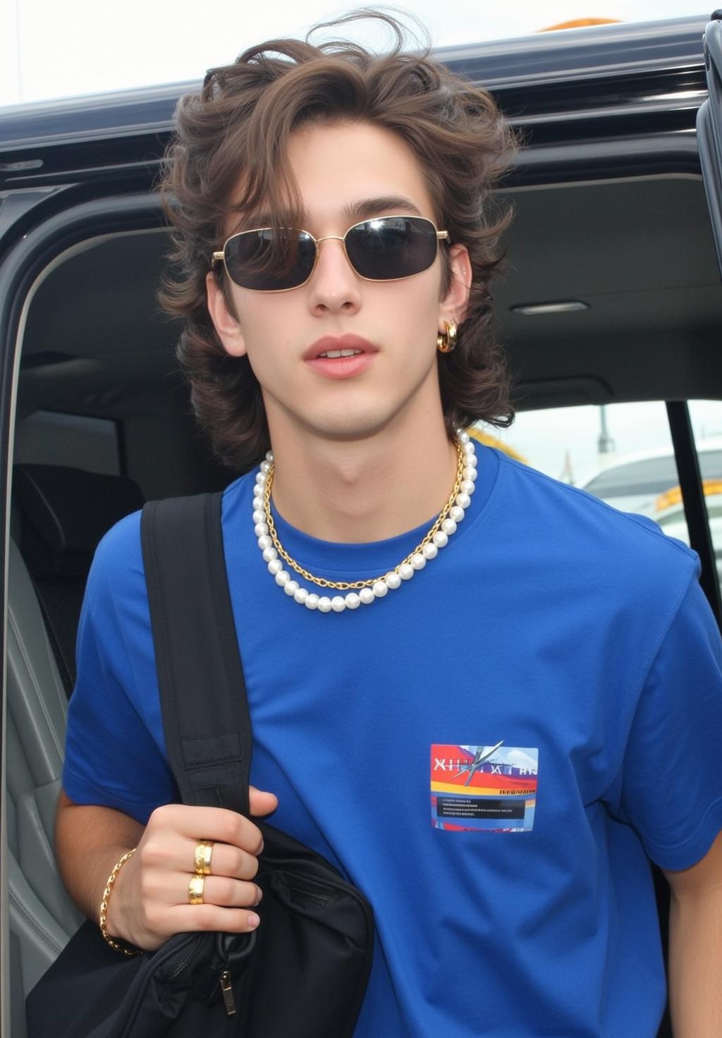 Blue Tee Pearl Necklace