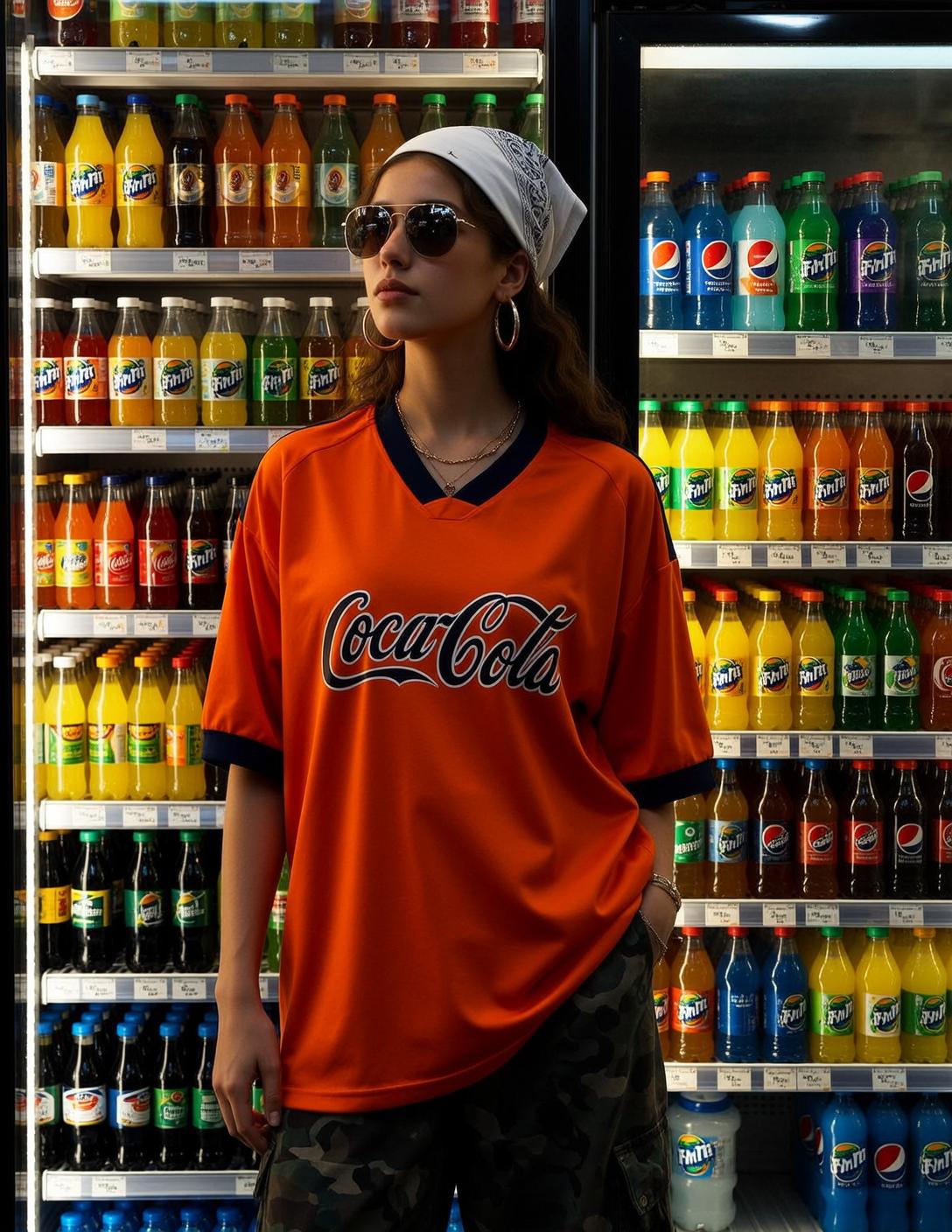 Orange Tee Camo Pants