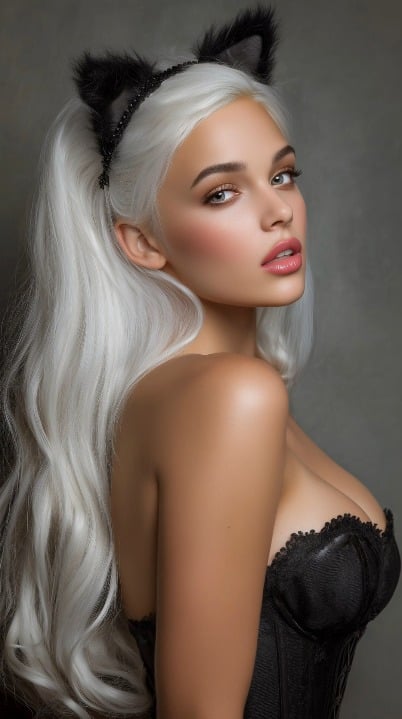 Resolution Professional Studio With Long Flowing Platinum White Styled