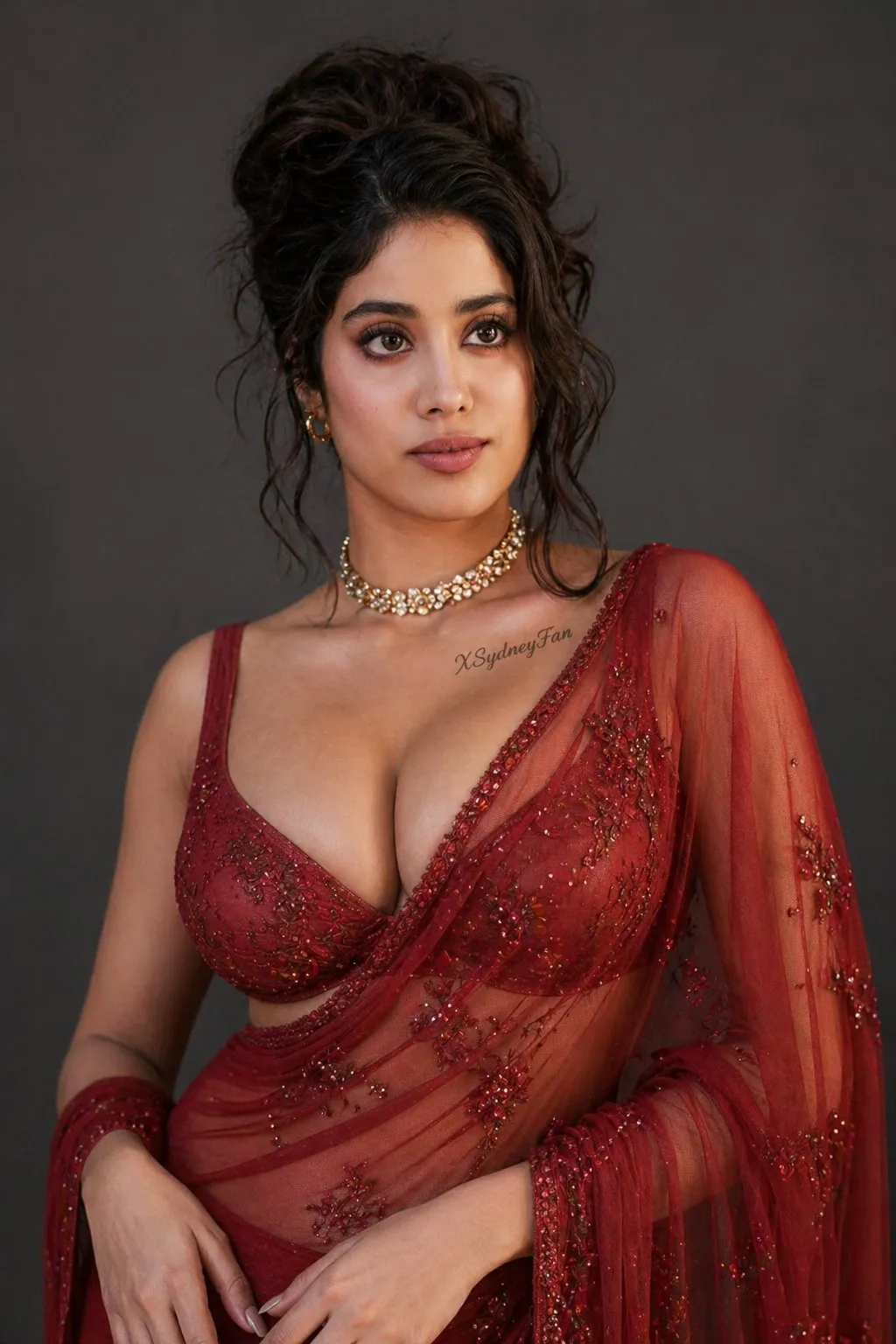 Deep Red Saree Portrait