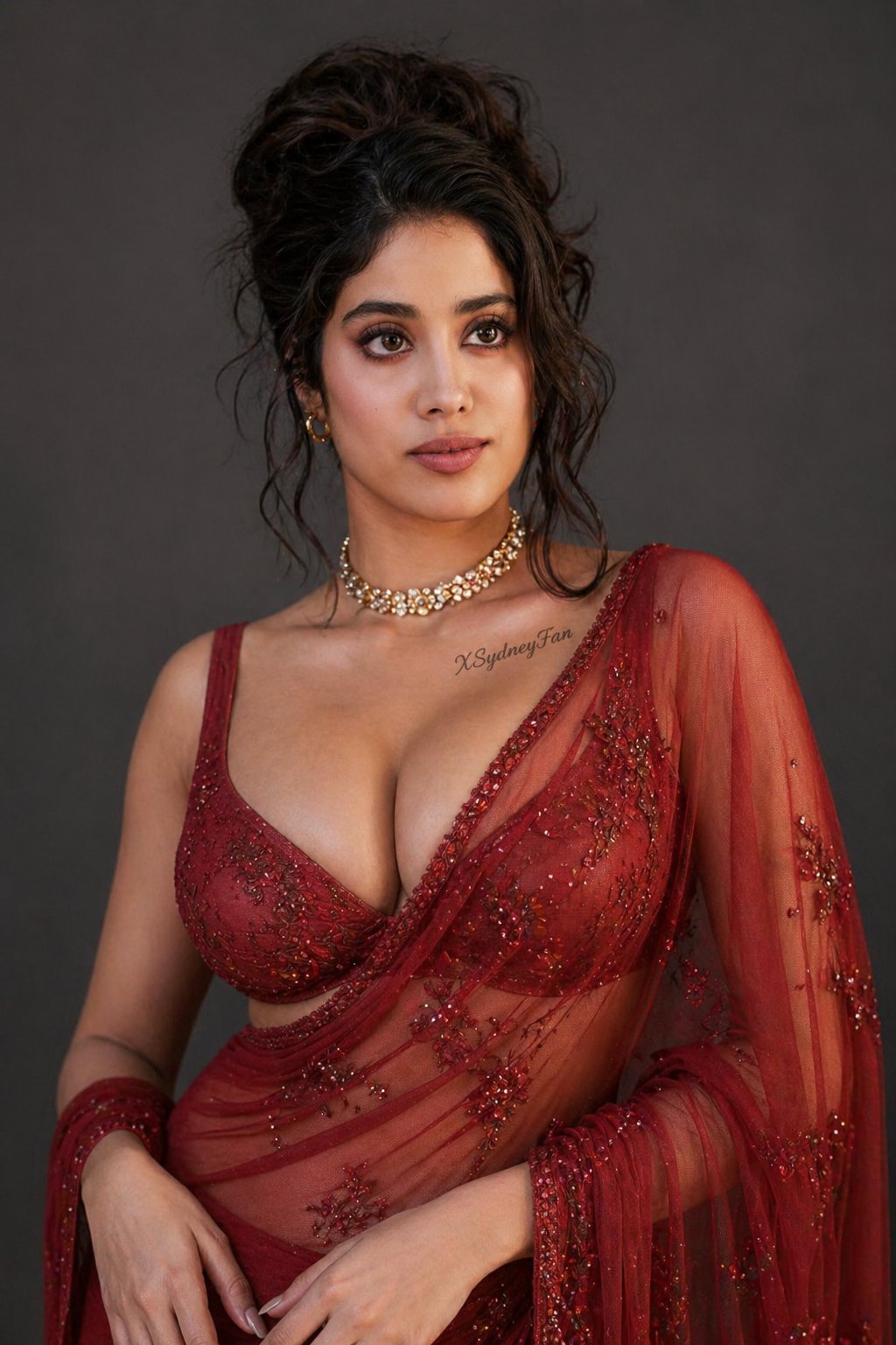 Deep Red Saree Portrait