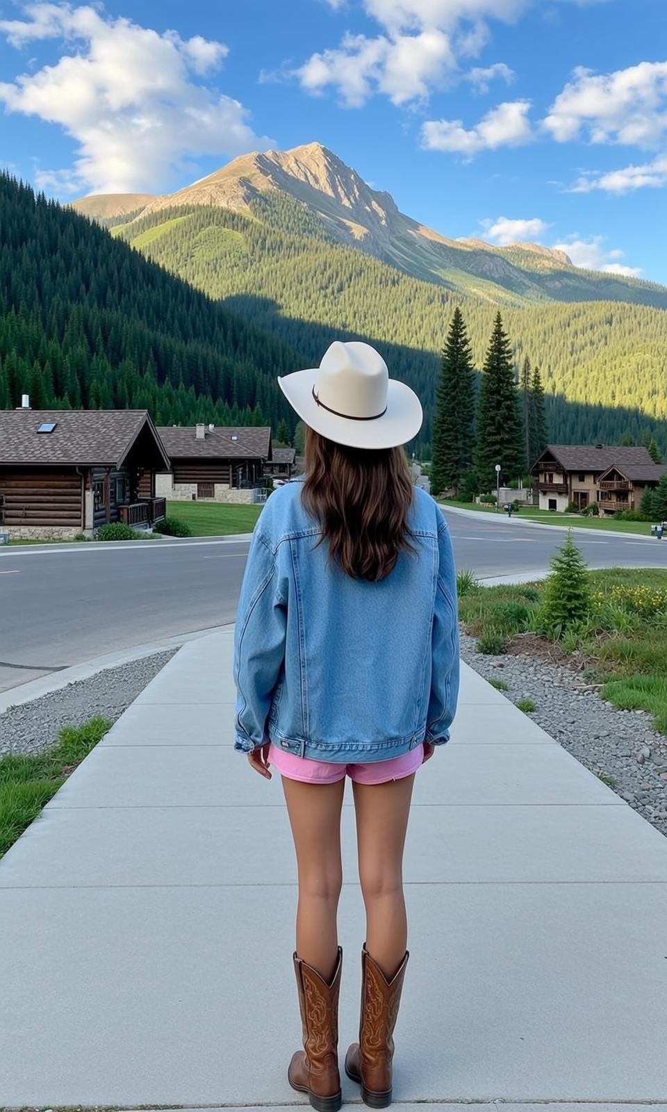 Denim Jacket Pink Shorts Village