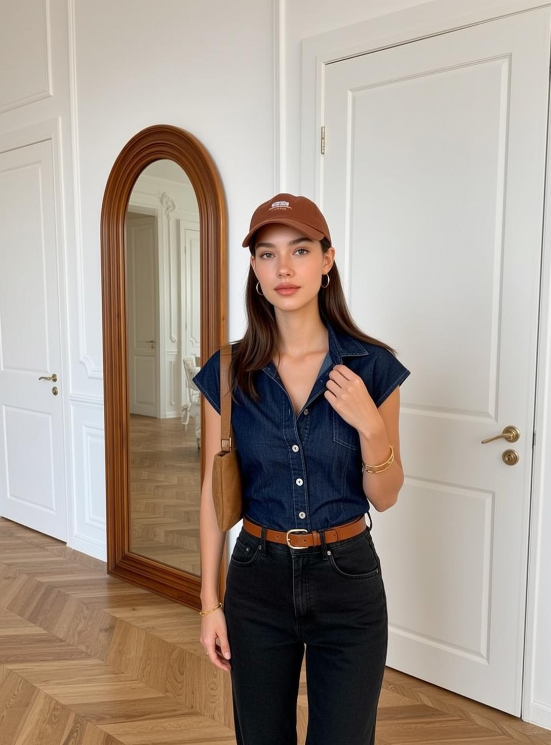 Denim Shirt Mirror Entrance