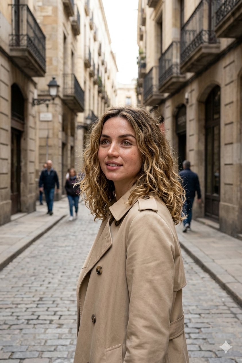 Trench Coat Old European Street Soft Smile Daylight