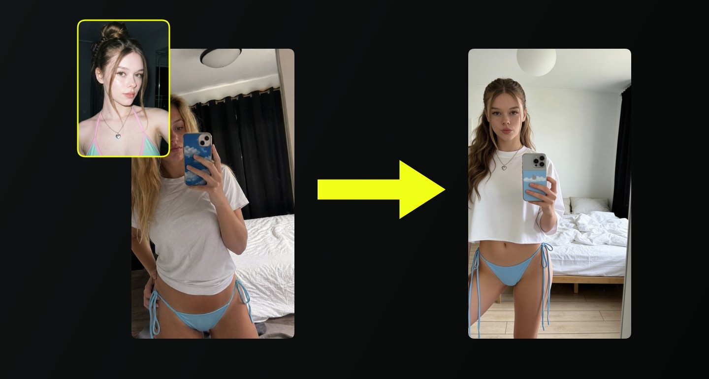 Mila remix walkthrough for Bedroom Mirror Selfie Light Blue Bikini Cloud Phone