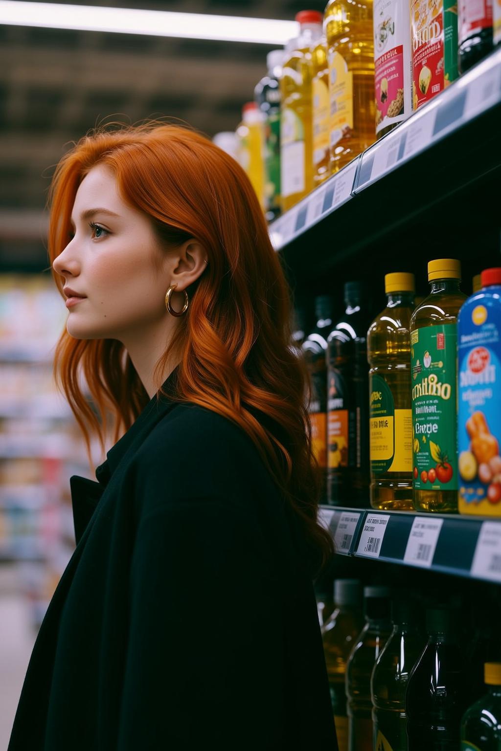 Black Coat Grocery Aisle