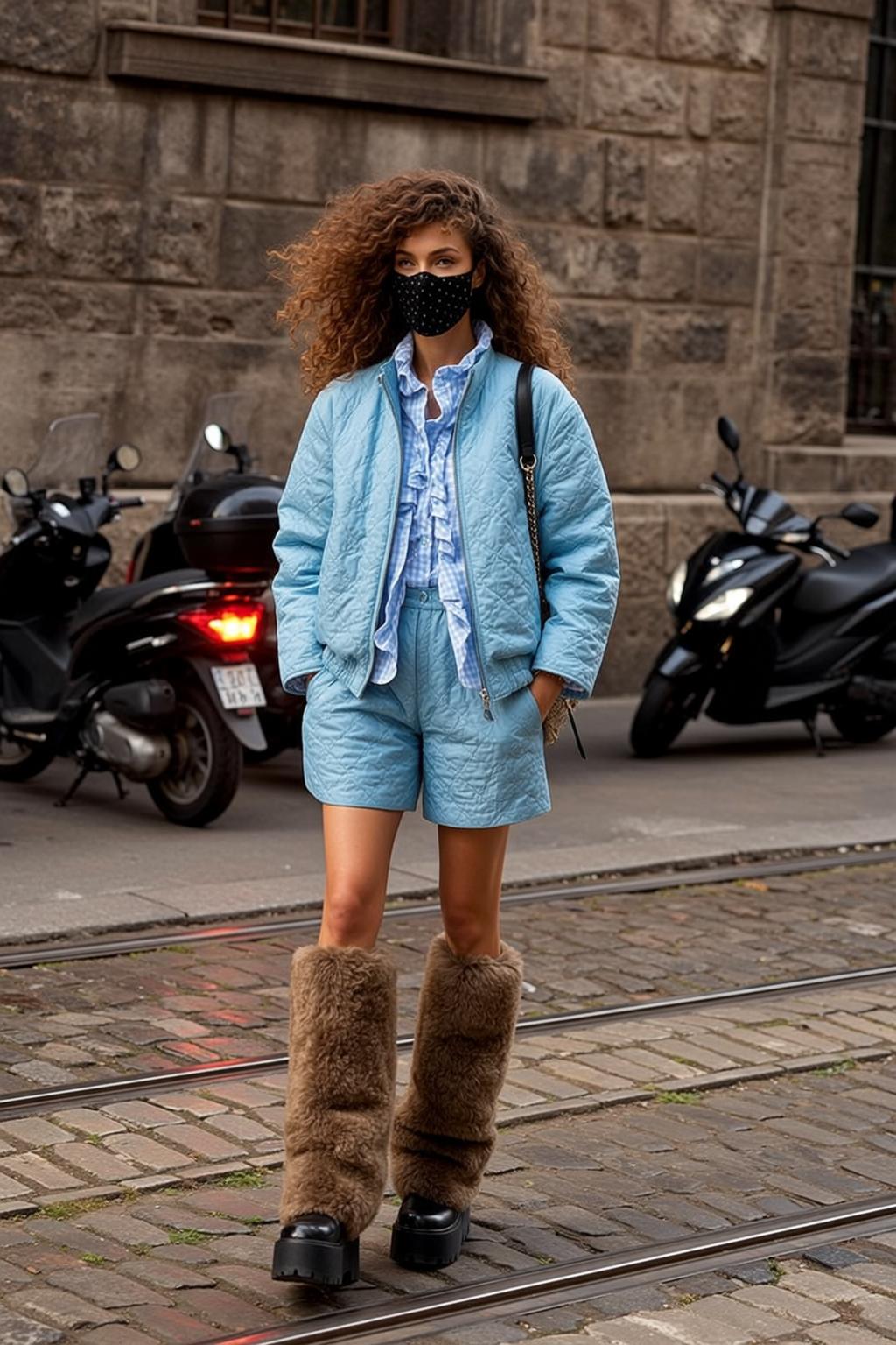 Fashion Week Long Curly Brown Fair Light